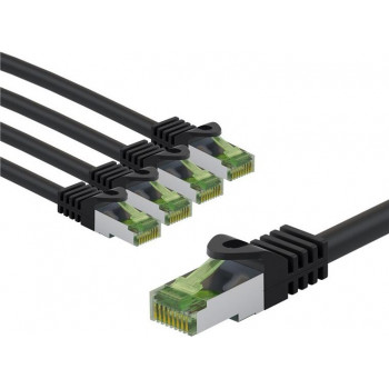 Goobay 69792 CAT 8.1 patchkabel, S/FTP (PiMF), GHMT-gecertificeerd, 3 m, zwart (5 stuks)