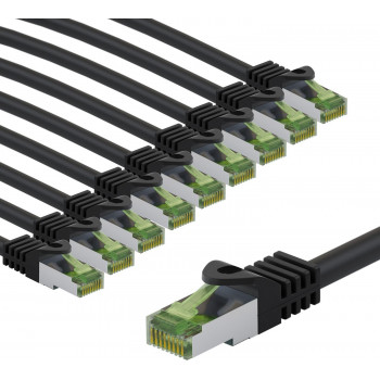Goobay 69797 CAT 8.1 patchkabel, S/FTP (PiMF), GHMT-gecertificeerd, 2 m, zwart (10 stuks)