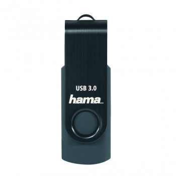 Hama Rotate USB-stick, 256 GB, USB 3.0, petrolblauw