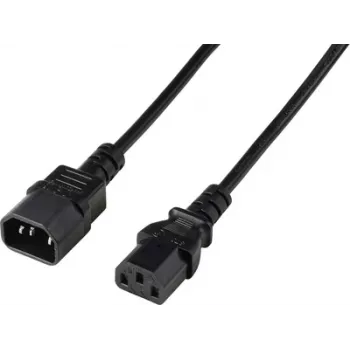 Renkforce Deluxe stroomverlengkabel, IEC C13-stekker – IEC C14-contrastekker, 3 m, zwart