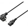 Renkforce stroomkabel, haakse randaardestekker – IEC C13-stekker, 2 m, zwart