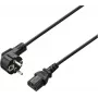 Renkforce stroomkabel, haakse randaardestekker – IEC C13-stekker, 2 m, zwart