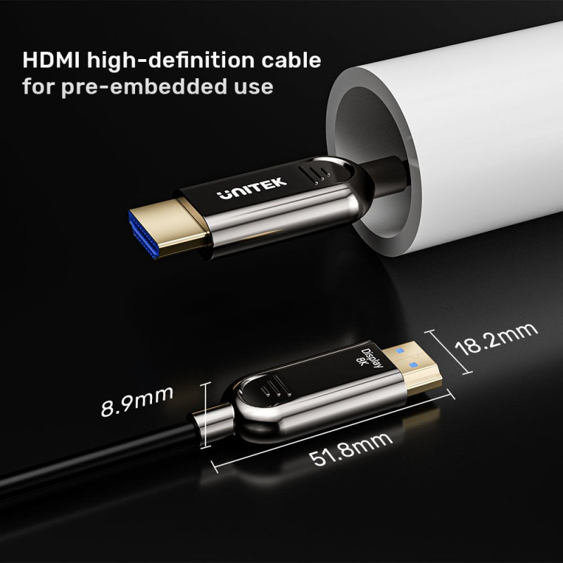 Unitek C11085GY01-50M optische HDMI-kabel, 50 m, 8K @ 60 Hz