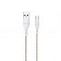 WINX LINK Simple USB-naar-Micro-USB-kabel, nylon gevlochten, 1 m, wit