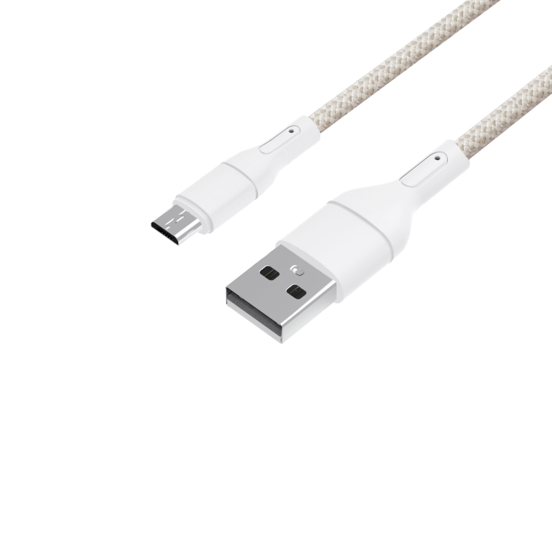 WINX LINK Simple USB-naar-Micro-USB-kabel, nylon gevlochten, 1 m, wit