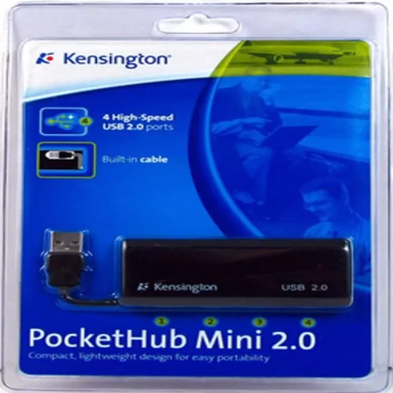 Kensington PocketHUB Mini USB 2.0-hub, 4 poorten (33399EU)