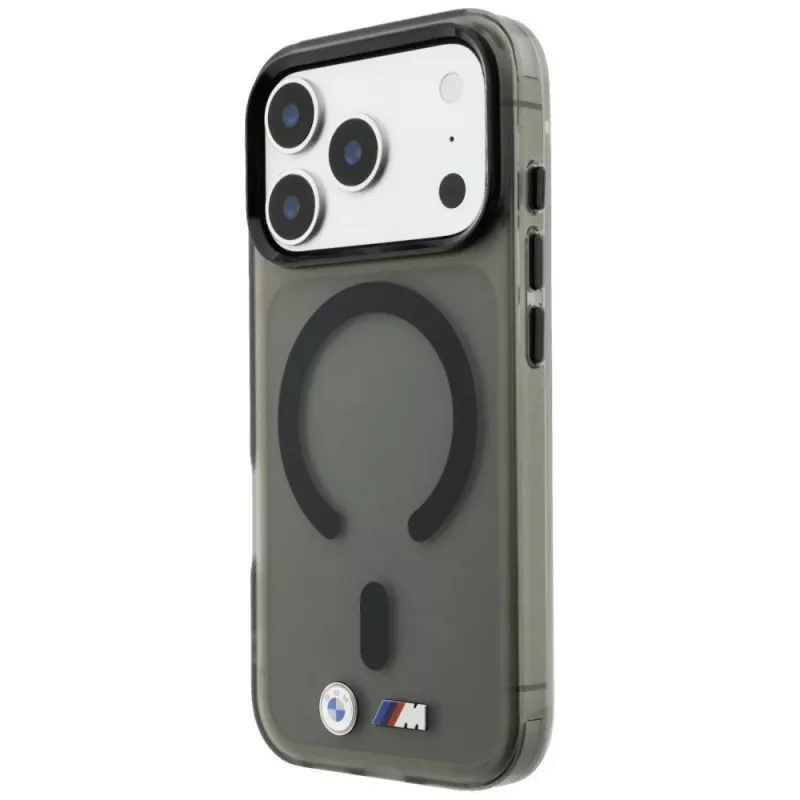 BMW M IML Frosted Metal Logo & Trims MagSafe smartphonehoesje voor iPhone 18 Pro Max / 17 Pro Max, zwart
