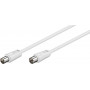 Goobay 27002 antenne-aansluitkabel, IEC/coax-stekker naar IEC/coax-contrastekker, 1,5 m, wit