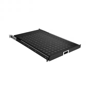 EFB Elektronik 691651ATS.12 uitschuifbare 19″-legplank voor rack, 1U, diepzwart RAL 9005
