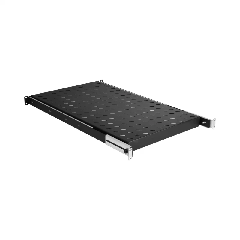 EFB Elektronik 691651ATS.12 uitschuifbare 19″-legplank voor rack, 1U, diepzwart RAL 9005