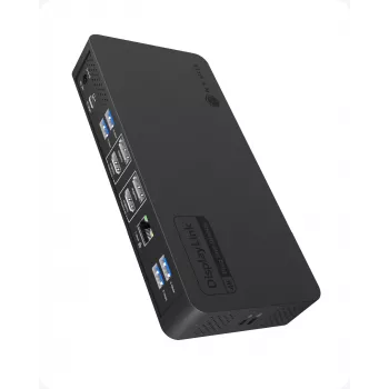 ICY BOX IB-DK2255AC 11-in-1 docking station voor laptops, DL6950-chip, 2x video-uitgang (2x DP/HDMI 4K@60 Hz), 96 W PD naar de host, Gigabit LAN, host C+A 10 Gbps, zwart