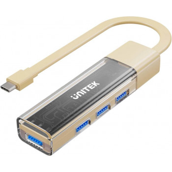 Unitek H1319ACL01 bidirectionele USB-C / USB-A-hub, 5 Gbps, crèmekleurig