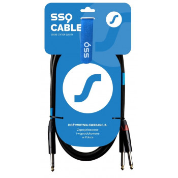 SSQ JSJM1 SS-1452 audiokabel, stereo-jack – 2x mono-jack, 1 m, zwart