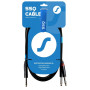SSQ JSJM1 SS-1452 audiokabel, stereo-jack – 2x mono-jack, 1 m, zwart