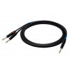 SSQ JSJM1 SS-1452 audiokabel, stereo-jack – 2x mono-jack, 1 m, zwart