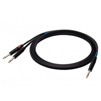 SSQ JSJM1 SS-1452 audiokabel, stereo-jack – 2x mono-jack, 1 m, zwart