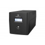 Alantec AP-BK1000-02 noodstroomvoorziening UPS 1000VA/600W, towermodel, LCD, 4×CEE 7/3, USB, 2×7Ah VRLA-accu's