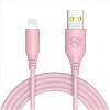 Tellur siliconen USB-naar-Lightning-kabel, 3 A, 1 m, roze