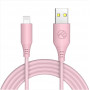 Tellur siliconen USB-naar-Lightning-kabel, 3 A, 1 m, roze
