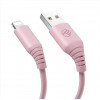 Tellur siliconen USB-naar-Lightning-kabel, 3 A, 1 m, roze