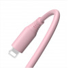 Tellur siliconen USB-naar-Lightning-kabel, 3 A, 1 m, roze