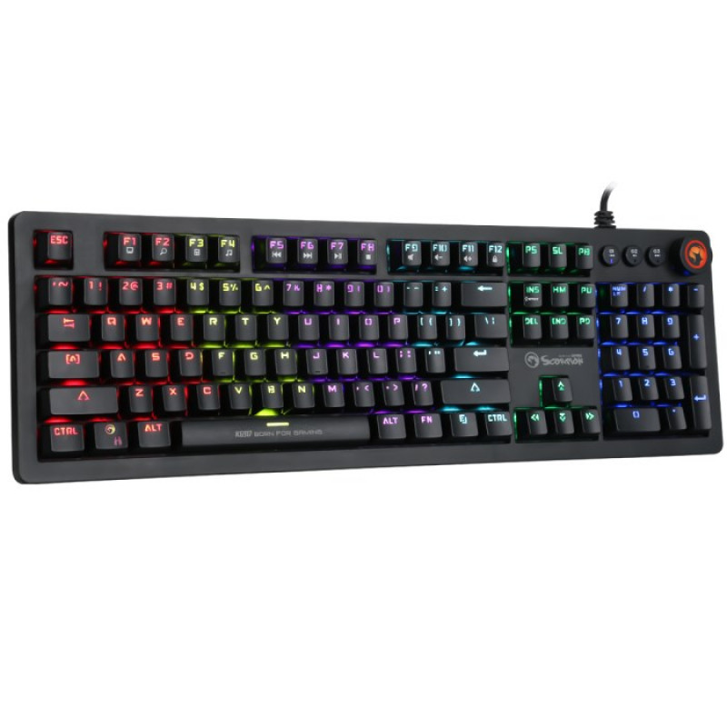 Marvo KG917 mechanisch gamingtoetsenbord, US-indeling, RGB, Jixian Blue-schakelaars, USB, zwart
