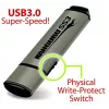 Kanguru SS3 KF3WP-128G USB 3.0-stick, 128 GB, met fysieke schrijfbeveiliging