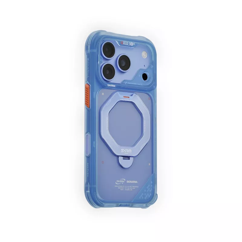 Skinarma Saturn Skin000483 hoesje met MagSafe en RotatingKick Stand voor iPhone 18 Pro / 17 Pro, blauw