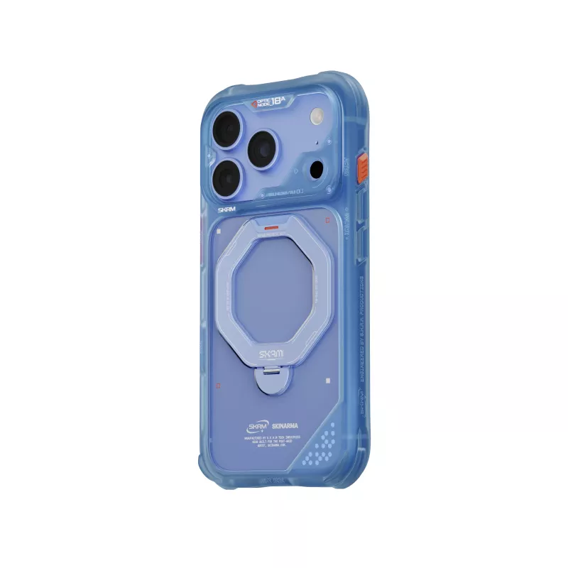 Skinarma Saturn Skin000483 hoesje met MagSafe en RotatingKick Stand voor iPhone 18 Pro / 17 Pro, blauw