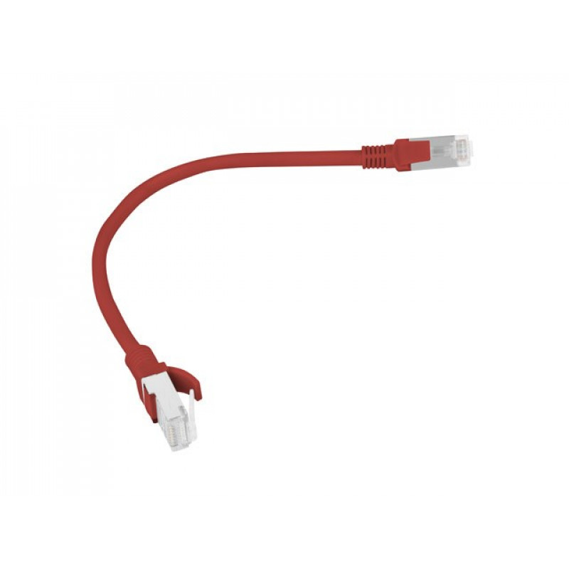Lanberg PCU6-10CC-0025-R patchkabel RJ45 Cat.6 U/UTP, 0,25 m, rood