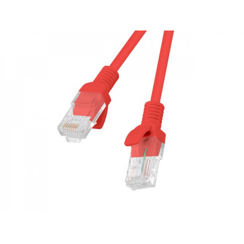Lanberg PCU6-10CC-0025-R patchkabel RJ45 Cat.6 U/UTP, 0,25 m, rood