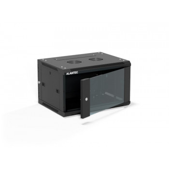 Alantec SW-6U-600-450-01-CF wandmontage serverkast 19 inch 6U, 600x450, zwart, zelfmontage (Flat Pack)