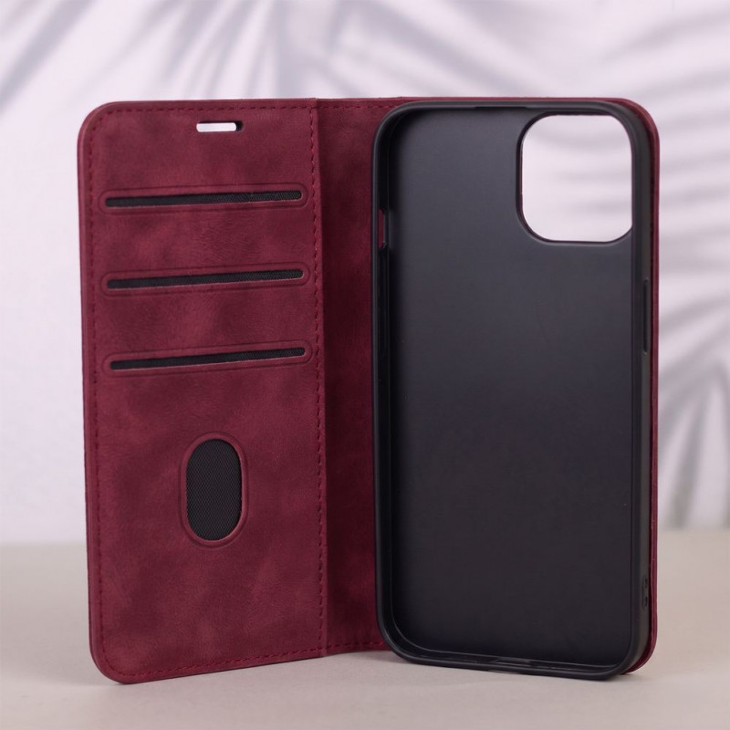 TFO Smart Suede hoesje voor iPhone 17 Pro Max 6,9 / iPhone 18 Pro Max 6,9, bordeaux