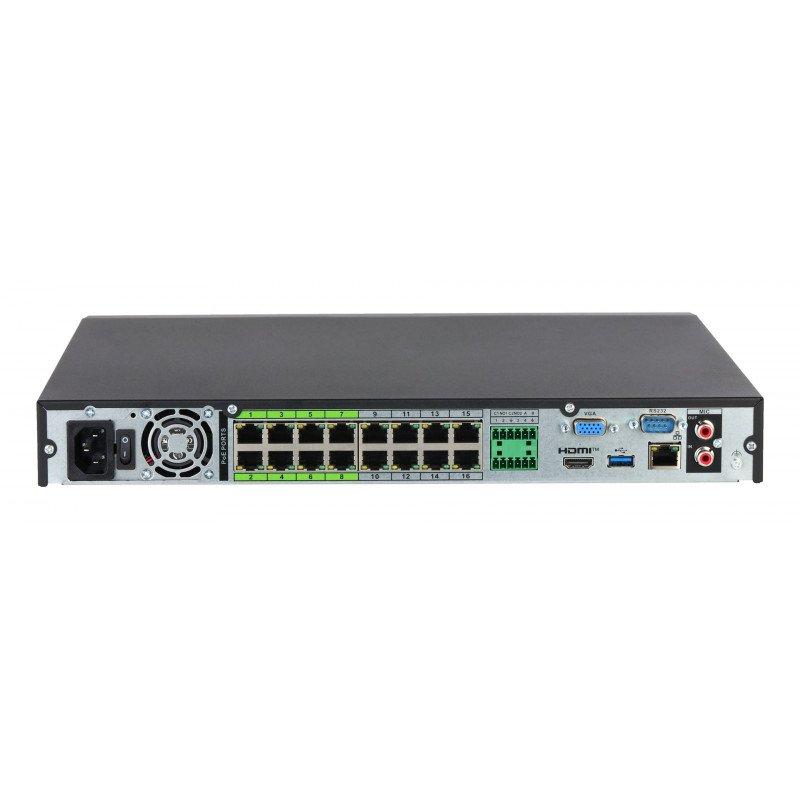 Dahua NVR5232-16P-EI2 IP-netwerkvideorecorder, 32 kanalen, 16 PoE, WizSense
