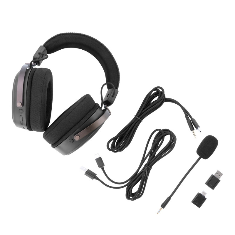 Redragon FURY WRS H831 draadloze over-ear gamingheadset, zwart