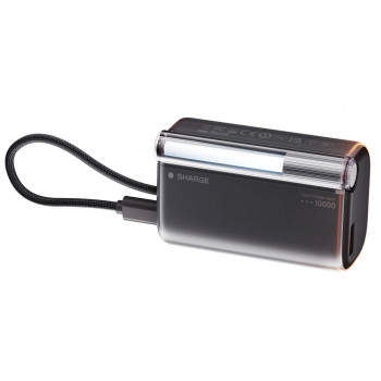 SHARGE Flow 3 powerbank, 10.000 mAh, 45 W PD, USB-C-kabel, zwart