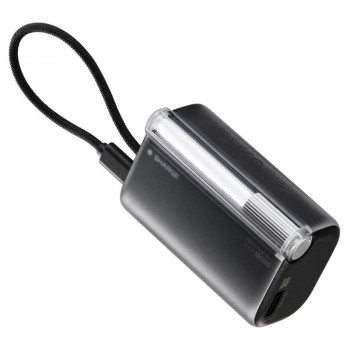 SHARGE Flow 3 powerbank, 10.000 mAh, 45 W PD, USB-C-kabel, zwart