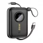 Dudao DDA344 powerbank 10.000 mAh, PD 22,5 W, met ingebouwde kabel, zwart