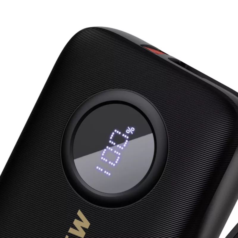 Dudao DDA344 powerbank 10.000 mAh, PD 22,5 W, met ingebouwde kabel, zwart