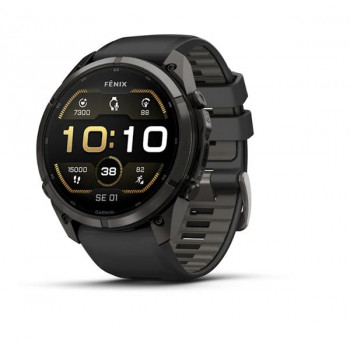 Garmin Fenix 9 Pro 010-04337-16 smartwatch, 51 mm, Carbon Gray DLC titanium, zwart/Pebble Grey siliconen band