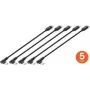 Manhattan korte USB-C-oplaadkabel, 60 W, 20 cm, male naar male, 1 x haaks / 1 x recht (5 stuks), zwart