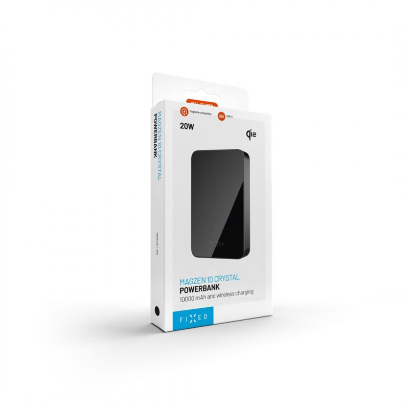 Fixed MagZen 10 Crystal externe accu, Qi2, 10000 mAh, zwart