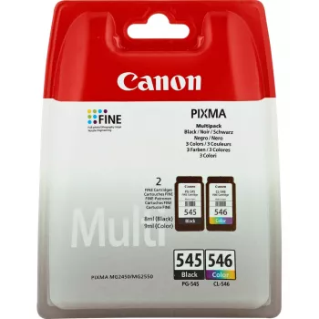Canon PG-545 / CL-546 multipack inktcartridges 8287B006, zwart + kleur (cyaan, magenta, geel) (2 st.)
