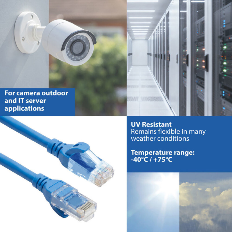 ACT FC1603 U/UTP CAT6A ultraflexibele patchkabel, 3 m, TPE, snagless RJ45, blauw
