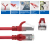 ACT FC2552 ultraflexibele CAT6A S/FTP patchkabel, 0,25 m, TPE, RJ45, snagless, rood