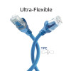 ACT FC1615 ultraflexibele CAT6A U/UTP patchkabel met RJ45-connectoren, 15 m, TPE, met antihaakbescherming, blauw