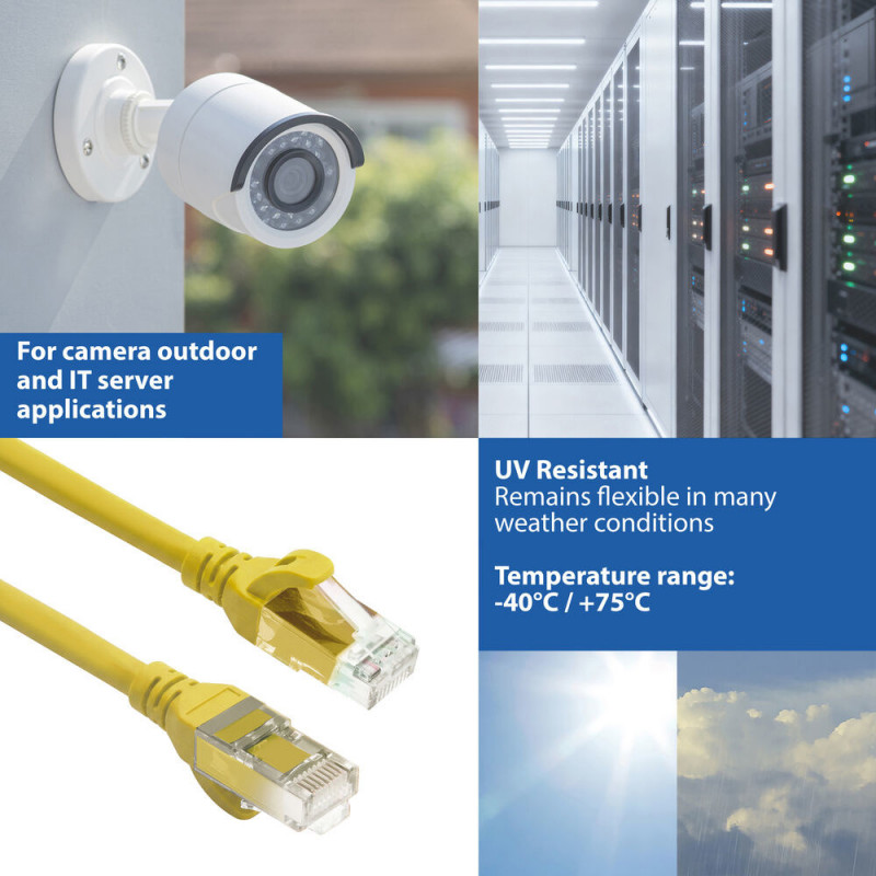ACT FC1807 U/UTP CAT6A TPE ultraflexibele patchkabel met RJ45-connectoren, 7 m, geel