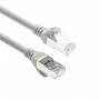ACT FC2001 CAT6A S/FTP ultraflexibele patchkabel, 1 m, TPE, RJ45 met haakbescherming, grijs