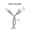 ACT FC2001 CAT6A S/FTP ultraflexibele patchkabel, 1 m, TPE, RJ45 met haakbescherming, grijs