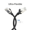 ACT FC2901 S/FTP CAT6A ultraflexibele patchkabel, TPE, met haakvrije RJ45-connectoren, 1 m, zwart